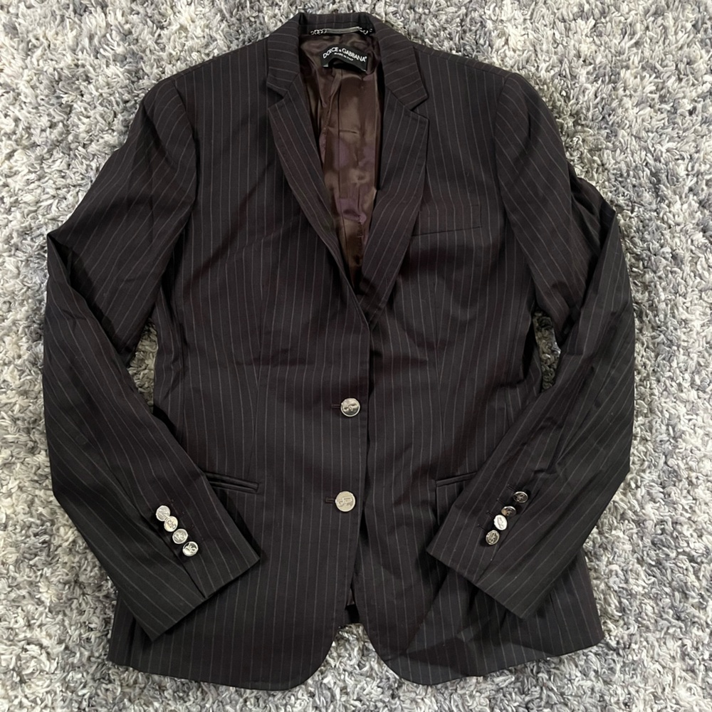 Dolce & Gabbana Women’s Pinstripe black blazer size 42 ( Medium)